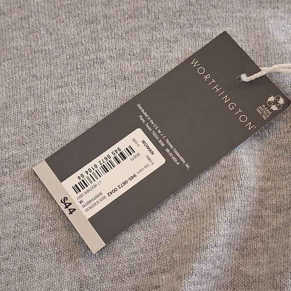 NWT Worthington Sweater Women's 3X Gray Minimalist Neutral Lightweight Basic - Picture 3 of 7